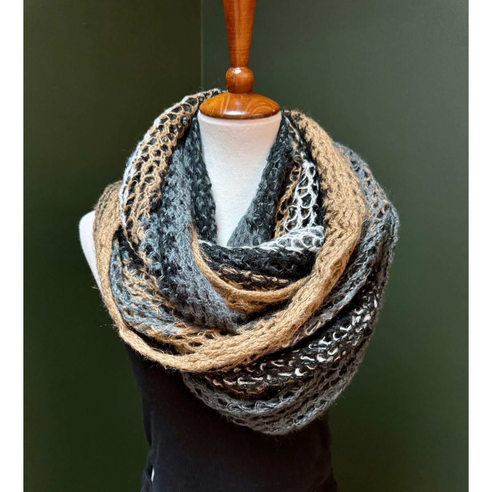 Multicolor Knit Infinity Scarf - image 3