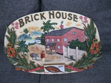 J.C. NEWMAN BRICK HOUSE CIGAR CERAMIC WALL HANGING MAN CAVE ADVERTISING SIGN