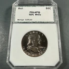 1961 50C SILVER PROOF Franklin Half Dollar PR64 (90051)