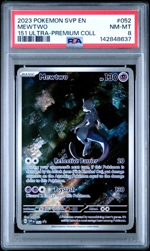 2023 POKEMON SVP EN-SV BLACK STAR PROMO 151 ULTRA-PREM COLL #052 MEWTWO PSA 8