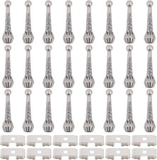 Bolo Tie Findings Kit: 36Pcs Antique Silver Tips, End Caps Slide Clasps