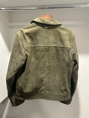 BOSS Light Green authentic Suede Zip Jacket Mens 38R image 3