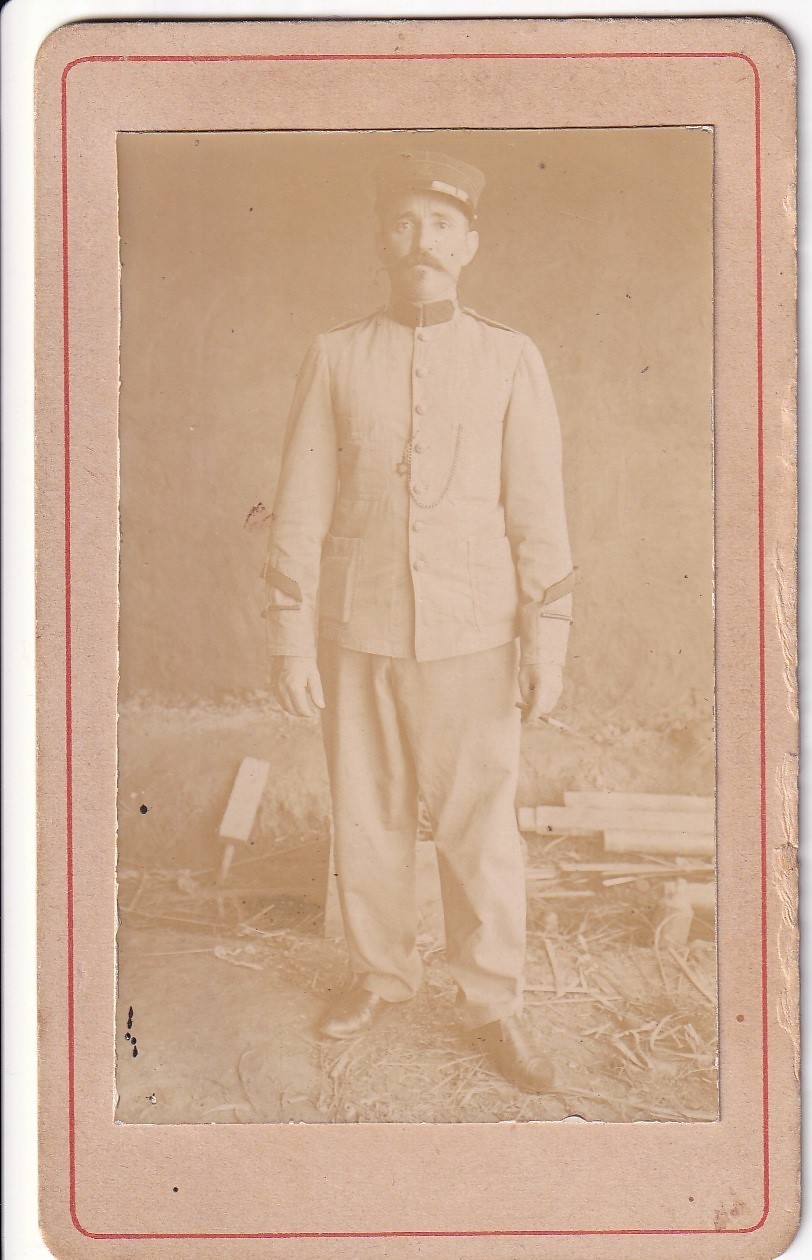 Photo CDV Indochine Eugène Dupont soldat infanterie coloniale de Saigon 1890