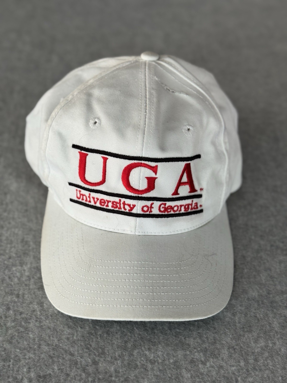 Vintage Georgia Bulldogs The Game Snapback Hat Cap College Split Bar NCAA White
