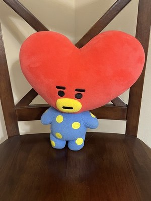 BT21 TATA Plush 11  Stuffed Animal Toy Heart Head Red Love