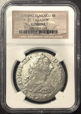 1783MO FF MEXICO 8R Reales Silver EL CAZADOR Shipwreck Treasure Coin NGC GENUINE