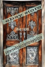 Vintage Ornate Double Door Wall Hanging Tapestry shadow aesthetic 59X82 in