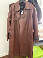 Rudsak womens Trench lambskin LEATHER-Coat Medium Couleur/Color: ROUILLE/RUST