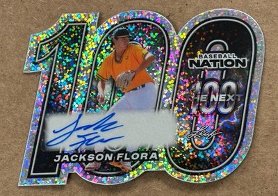 Jackson Flora Auto /25 Silver Next 100 Die Cut 2026 Leaf Baseball Nation NA-JF1