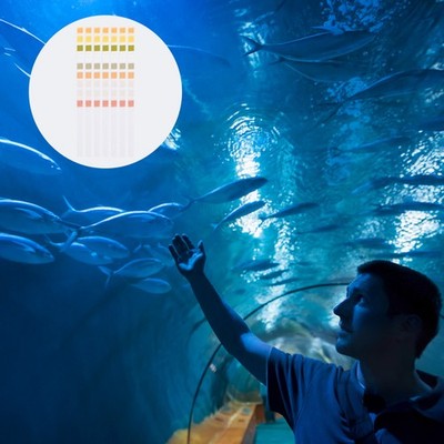 50pcs Wasserqualitätsteststreifen Aquarium pH -Wert Testpapiere farbenfroh