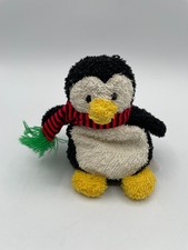 Russ Home Buddies Penguin Terry Cloth Plush Red Green Scarf 5  Beanie Vintage