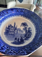 Antique Ironstone Blue white transfer wear 12' Large