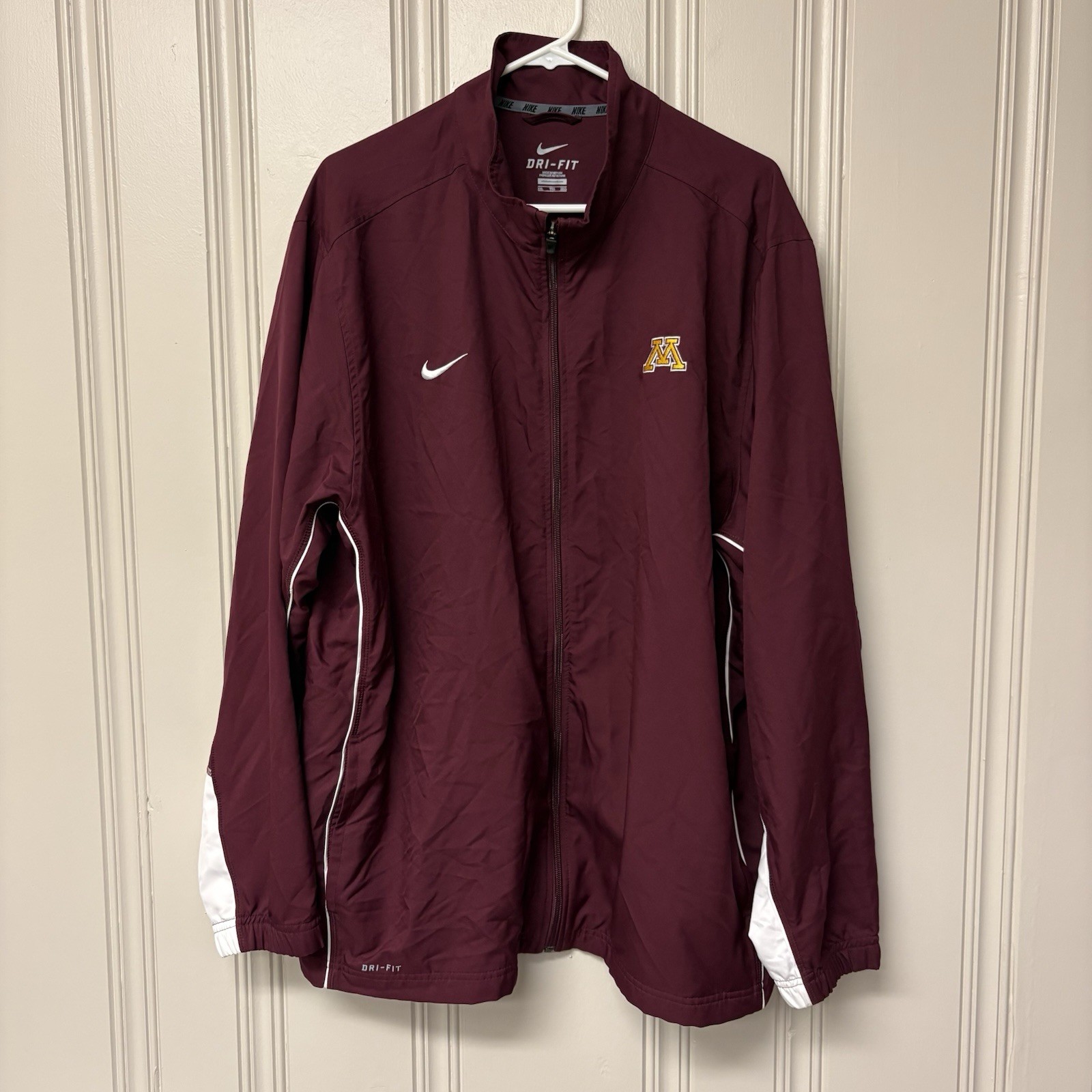 Minnesota Golden Gophers Nike Jacket Mens 2XL Maroon NCAA Full Zip Swoosh XXL
