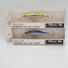 CRAZEE 70mm Minnow Lure Set of 2 for Light Game, Unused, Fishing Accessories