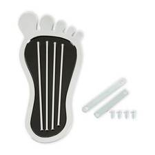 9645 Mr. Gasket Foot Print Gas Pedal Pad - Aluminum - Chrome & Painted Black
