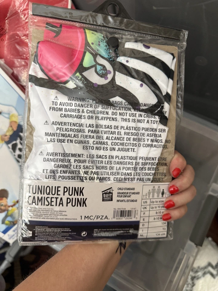 Túnica Punk Blanca Años 80 Estrella de Rock Vestido Elegante Halloween Niño Disfraz Accesorio Foto 2 de 2