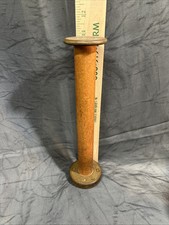 antique wooden textile spool 10.75” with copper pens,Flat Screws.