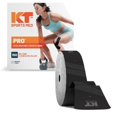 KT Tape, Sports Med, PRO 150 Strip 10", Precut, Jet Black