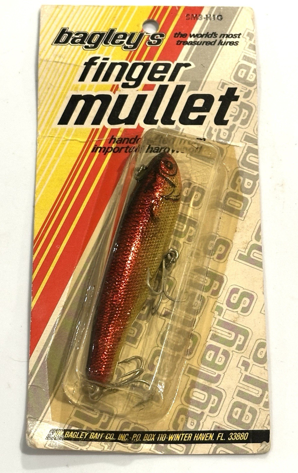 Vintage Bagley Finger Mullet Bass Fishing Lure crankbait BEAUTIFUL NOS! bagley’s