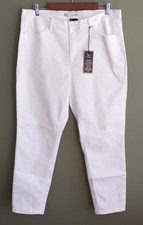 DG2 by Diane Gilman White Virtual Stretch Denim Tapered Leg Jeans 16P
