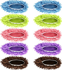 Mop Slippers Shoes 5 Pairs 10 Pieces - Microfiber Cleaning House Mop Slippers,