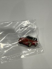 Mini Cooper Enamel Lapel Pin - Red With White Roof