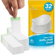 TidyTots Disposable Potty Chair Liners Potty Training Toddlers Value Pack of 32