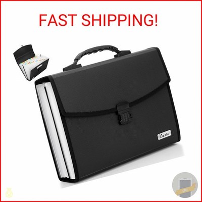Uquelic 26 Pockets Expanding File Folder Organizer - Upgraded Durable Buckle, Ac