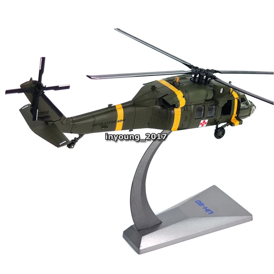 Modelo de helicóptero a escala 1/72 Sikorsky UH-60 Black Hawk modelo de avión fundido a presión Foto 3 de 4