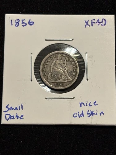 1856 Seated Liberty Dime 🗽 XF Condition, Nice Coin, Great Date, Old Skin