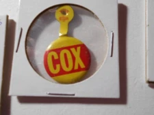 7/8" Cox unknown location and office litho tab pinback button