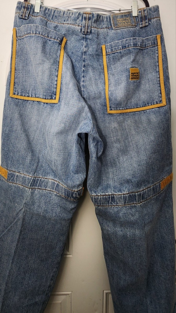 MARITHE FRANCOIS GIRBAUD Jeans Light Blue/yellow Size 40x33.5 90s