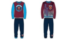 Image of West Ham United Boys Pyjamas PJs Kids Nightwear 4 to 12 Years Long Sleeve Maroon