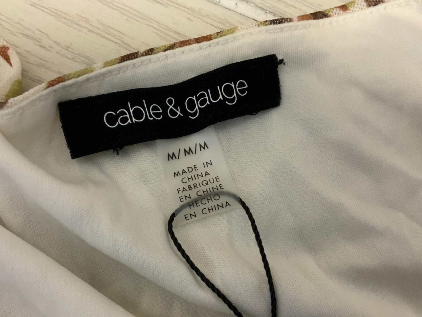 Cable & Gauge VNeck Spotted Mesh Top, Women's Size M, Brown NEW MSRP