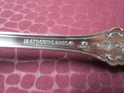 SHARON Serving Fork 1910 Silverplate Roses Date 1912 Engraved on Back U Monogram - Picture 5 of 5