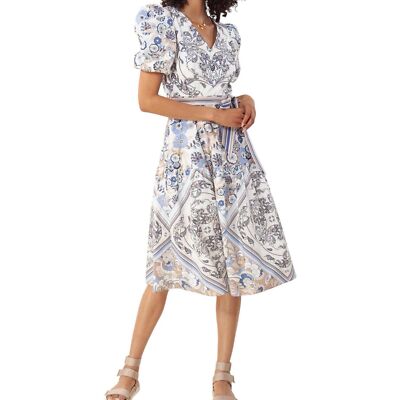 midi dot dress White & Black Polka Dot Midi Dress - All Dresses