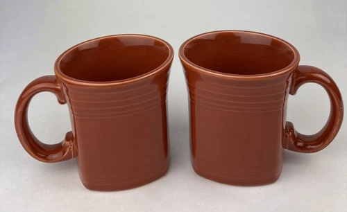 2 Fiesta Fiestaware HLC Paprika Square Bottom 12 oz Coffee Mug Excellent