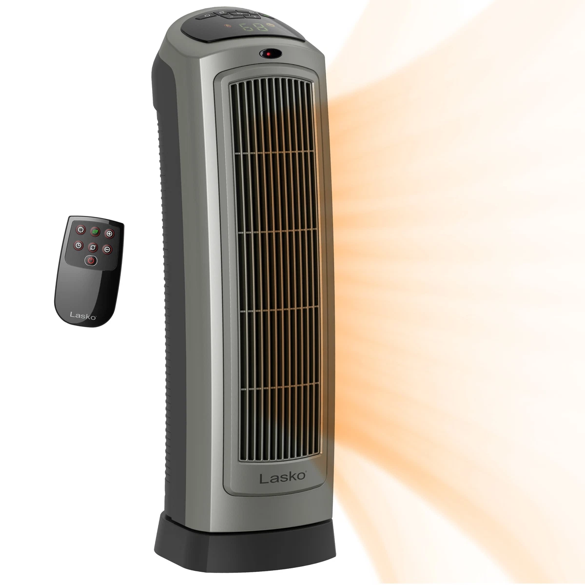 Lasko 1500W Oscillating Ceramic Tower Space Heater with Remote, 5538, Gray  Sale~ 705353189937 | eBay