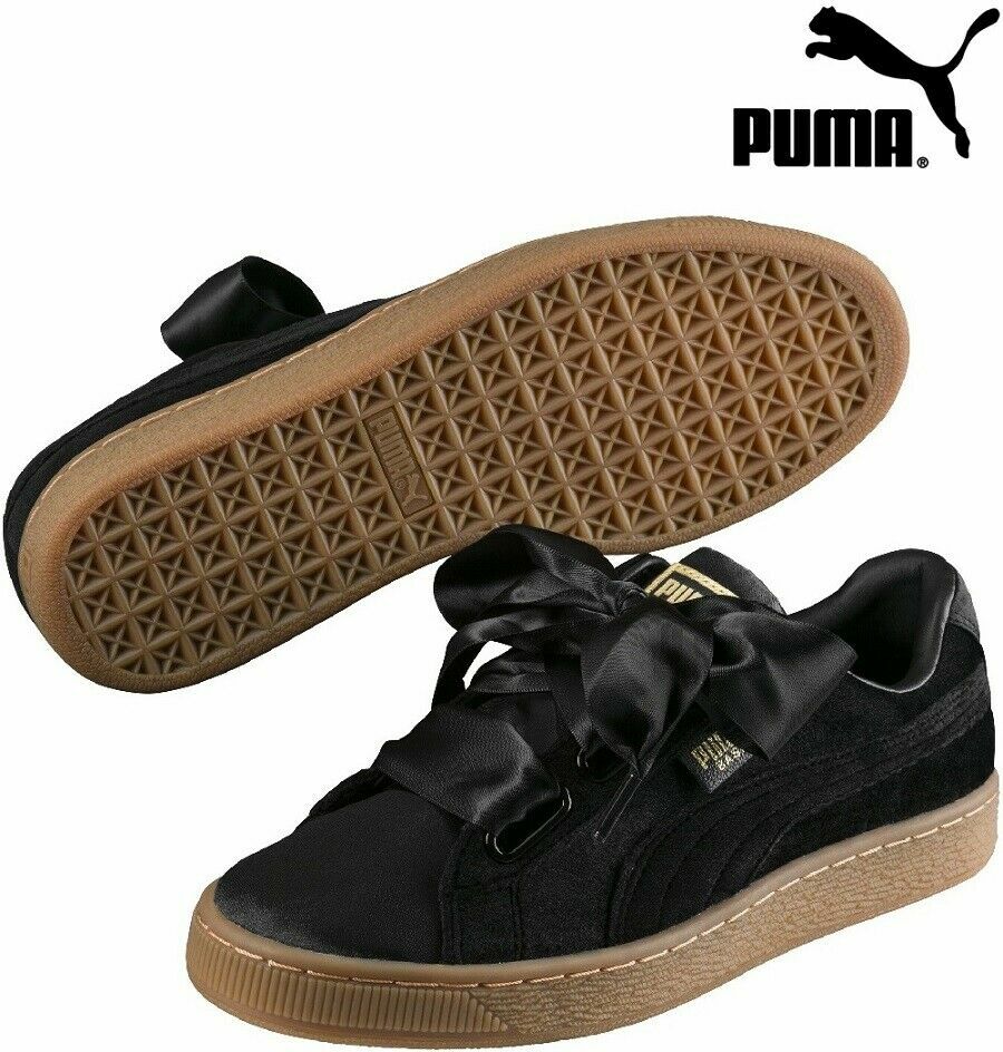 loseta Más Asombro Puma Basket Heart Velvet Ladies Black Sneakers Trainers Size UK 3.5 EUR 36  New | eBay