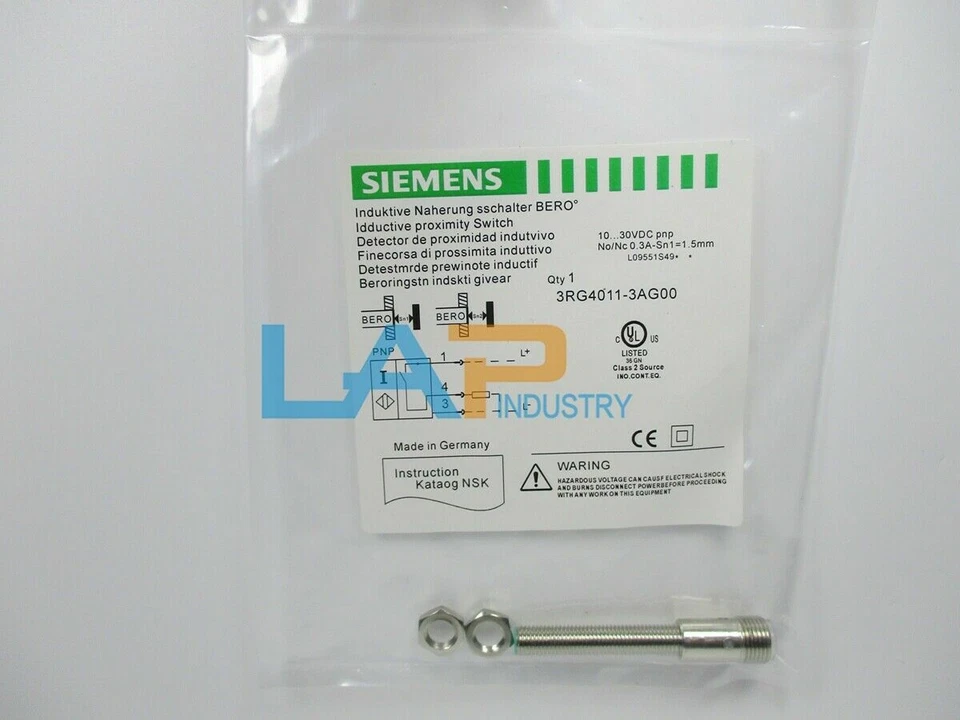1PCS  3RG4011-3AG00 10-30VDC No/Nc 0.3A-Sn1=1.5mm   Proximity Sensor - Image 2 of 4
