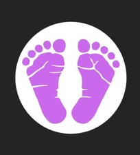 Pink Footprints Baby Shower ENVELOPE SEALS LABELS STICKERS 1.2" ROUND Girl Boy