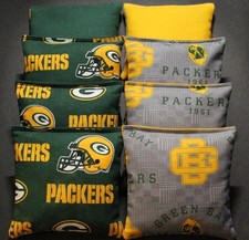 ALL Weather CORNHOLE BEAN BAGS Green Bay Packers 8 Plastic Resin Filled Bags