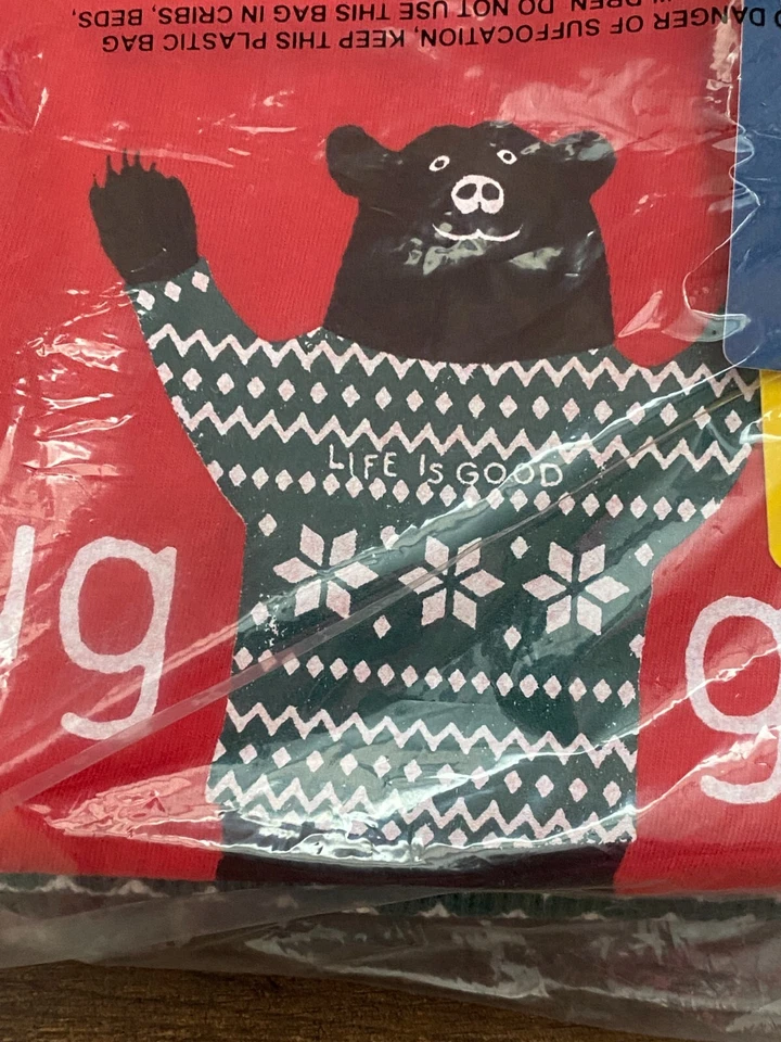 Pijama de Navidad - Life is Good - Niños - Niños - Talla 10 - Abrazo Grrr - Rojo Foto 3 de 4