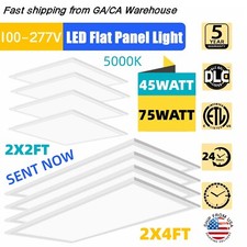 2x2 FT 2x4 FT LED Flat Panel Light, Drop Ceiling Office Shop Commercial Fixture