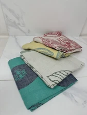Set Of 4 Jacquard Vegetable-Themed Tea Towels Sea Me At Home. Absorbent Cotton