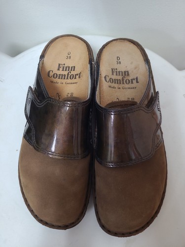 Finn Comfort Brown Leather Clog Sz 38 D EUC - Picture 2 of 8
