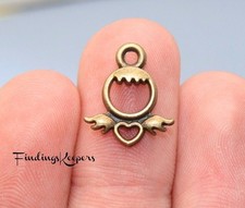 12 Angel Charms 12 x 14 mm Antique Bronze Tone Metal Pendants US Seller 334