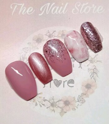 Handbemalte Gel Falsche Nägel Quadrat/Sarg/Stiletto Full Cover 10 Nägel 3 Größen 