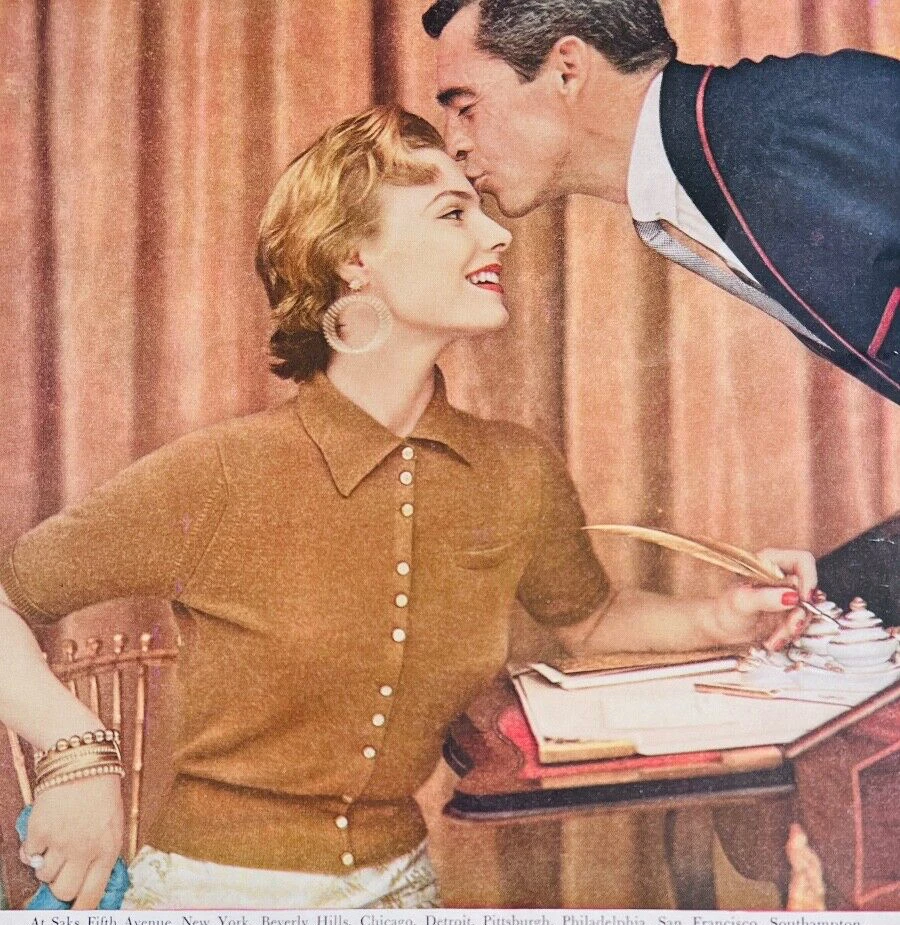 Suéter cardigã raro vintage Vicuna por Bernhard Altmann década de 1950 ZZ097 - Imagem 2 de 4