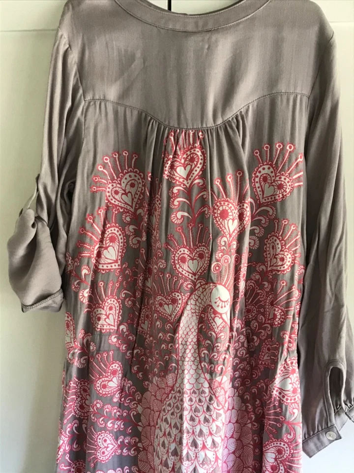 纸翅膀女孩 6 高低风格 Adj-Sleeves 闪亮孔雀连衣裙 精美 HTF — 第 4/4 张图片